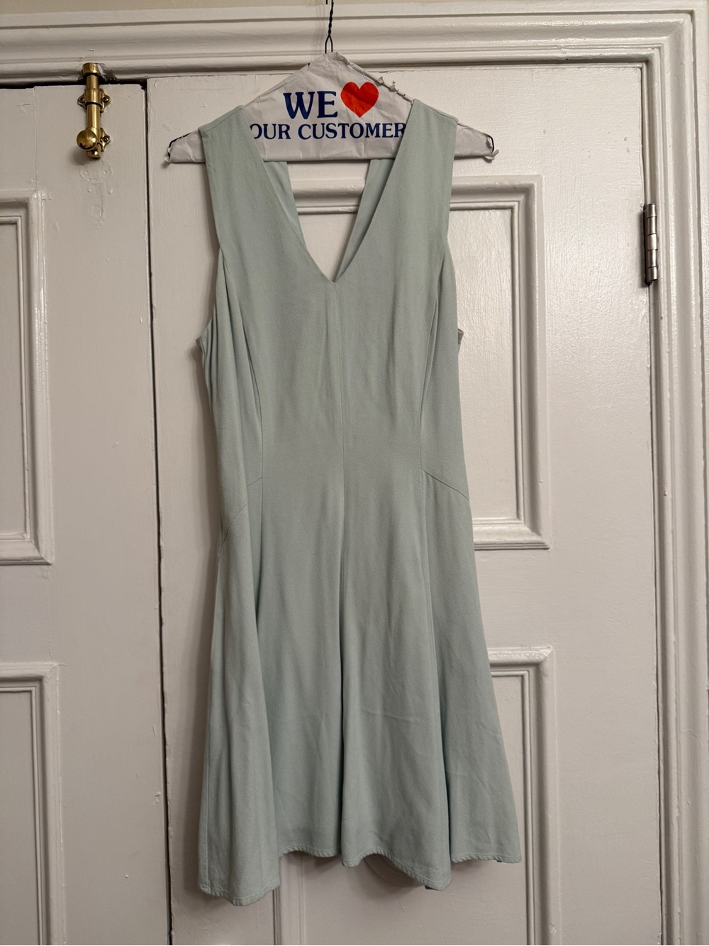 Armani Exchange Sleeveless V-Neck Midi Dress in Light Mint